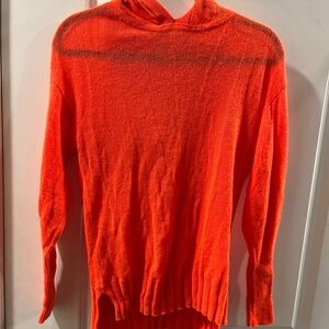 Brodie Cashmere Bright Orange hooded long sleeve Sweater